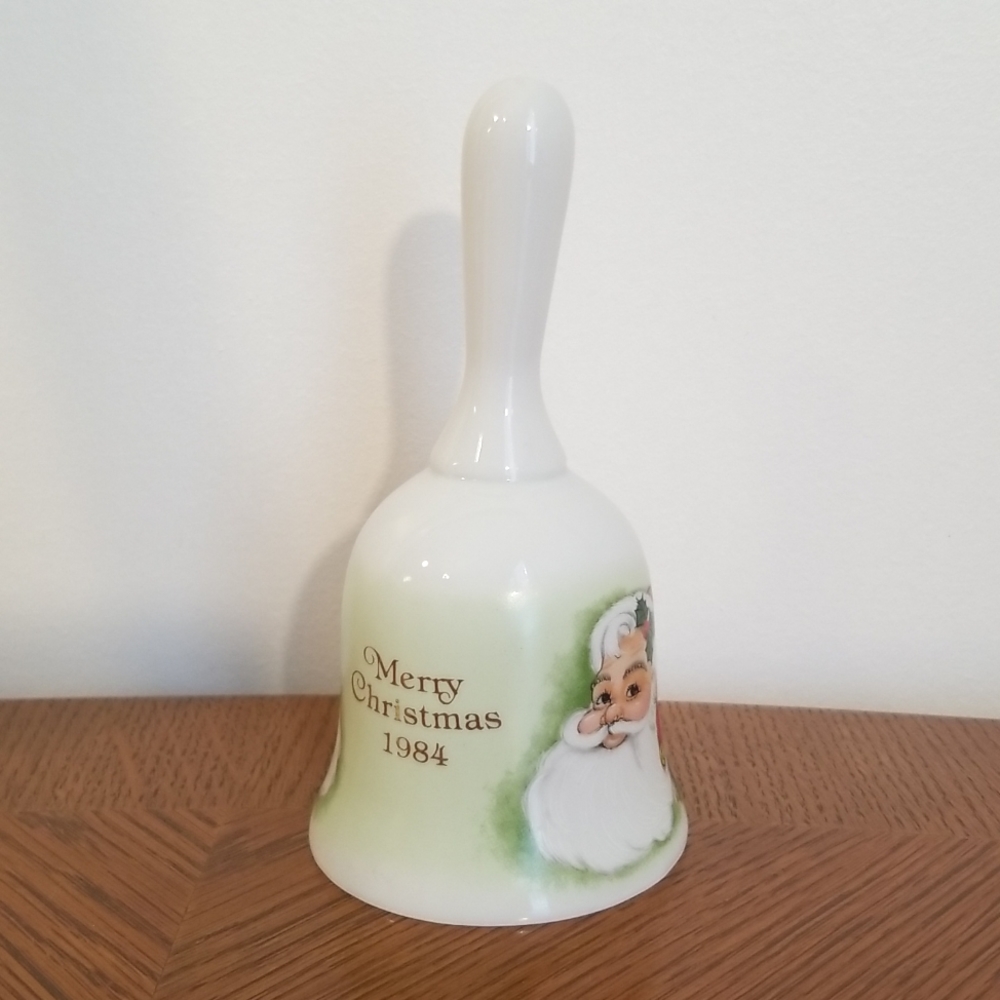 Christmas bell 1984. Santa. Ceramic.